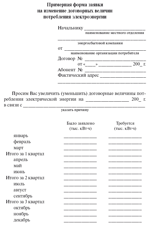 акт о незаконном подключении к электросетям бланк